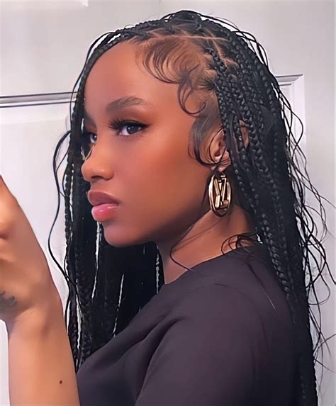 Bohemian Knotless Braids With Human Hair Curls Hair Styles Goddess