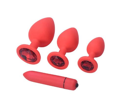 Silicone Jeweled Anal Plugs Set And Dildos Bullet Vibrator Etsy