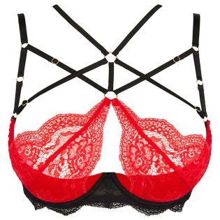 Lingerie Sexy Soutien Gorge Sexy Noir Et Dentelle Rouge