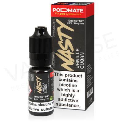 Vanilla Cuban Podmate Nic Salt E Liquid By Nasty Juice Nasty Pod Mate