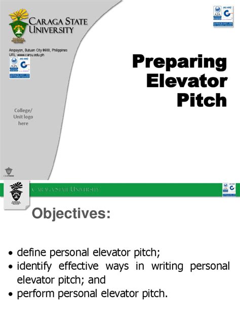 Lesson 3 Personal Elevator Pitch | PDF | Communication | Human Communication