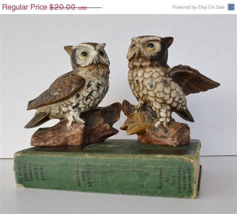 Vintage Owls Vintage Pair Of Owl Figurines Etsy Owl Vintage Owl