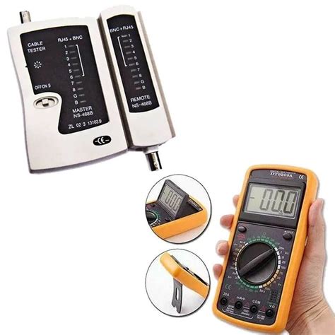 Medidor Digital Para Corte De Fios E Cabos. - Kit Testador de Cabos Rj45 e Multímetro Digital Aviso Sonoro Leitor Lcd ...