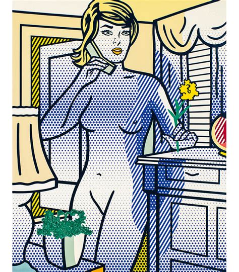 Giclée Print on canvas Roy Fox Lichtenstein Nude with Yellow Flower