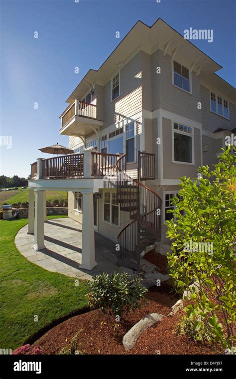 Spiral staircase in single family home Stock Photo - Alamy