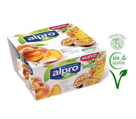 YOGUR SOJA MELOCOTON PIÑA MARAC ALPRO PACK 4X125 GRS