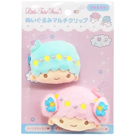sanrio  twin stars plush multi clip kiki lala  orange