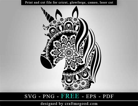 Free Svg For Cricut Mandala Unicorn Free SVG Cricut Svg Cut Files