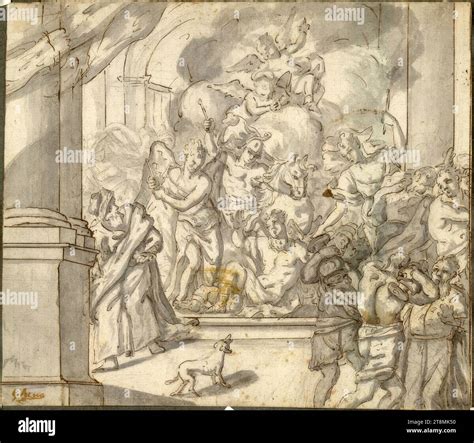 Expulsion of Heliodorus from the Temple, 1734-1802, drawing, pen Stock ...