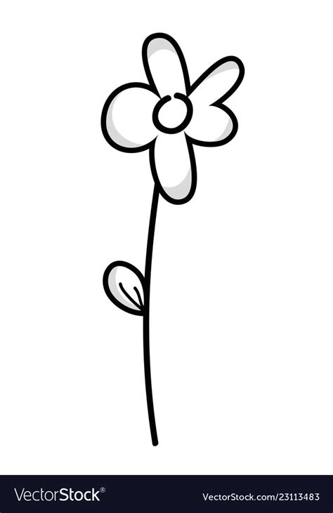 Flower drawing cartoon Royalty Free Vector Image