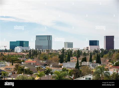 Day Time View Of The Downtown Skyline Of Costa Mesa California Usa