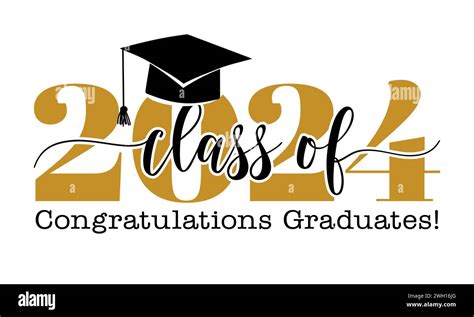 Class Of 2024 Congratulations Graduates Typography Black Text