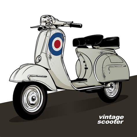 Premium Vector Vintage Scooter Vector Poster