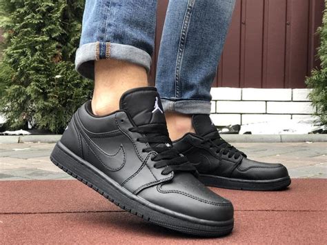 Кожаные черные стильные мужские кроссовки nike air jordan 1 low 🆕найк ...