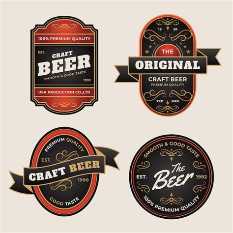 Free Vector Hand Drawn Beer Label Design