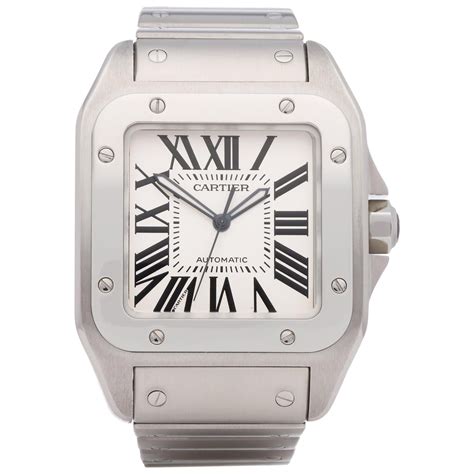 Cartier Stainless Steel Santos Carbon Automatic Wristwatch For Sale