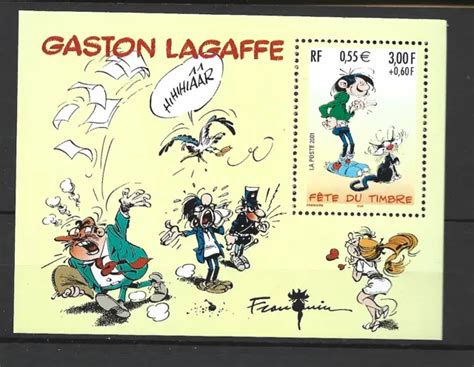 FRANCE BLOC FEUILLET BF 34 Neuf GASTON LAGAFFE 2001 EUR 1 50