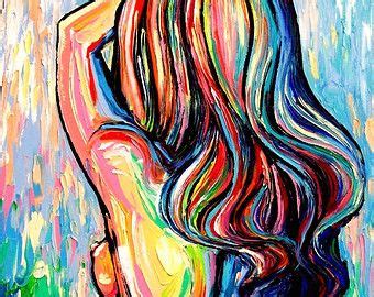 Femme 47 18x24 Colorful Abstract Nude Print Reproduction By Aja Ebsq