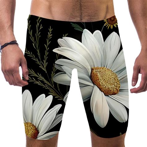 Mens Swim Briefs Mens Jammers For Swimming Daisy Flower Floral Summer