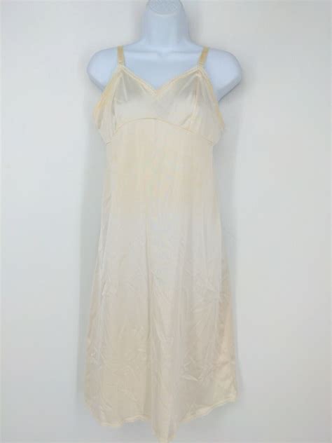 Vintage Komar Off White Nylon Full Slip Lace Size Gem