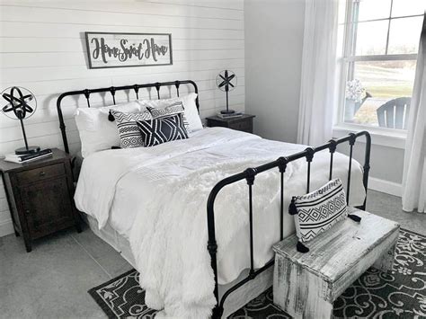 White And Black Farmhouse Bedroom With Shiplap Soul Lane