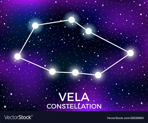 Vela constellation starry night sky cluster Vector Image