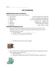 Unit 5 Homework Pdf Name UNIT 5 HOMEWORK SECTION 1 Reproduction And