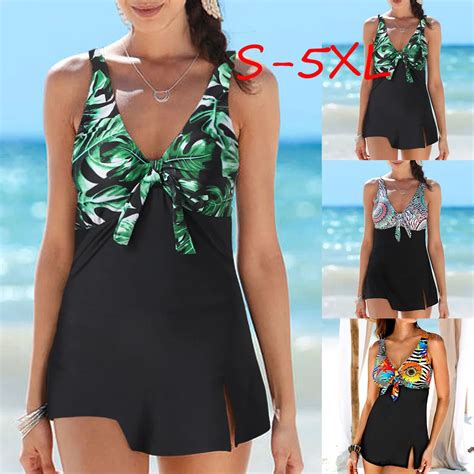 2021 Sexy Vrouwen Swimwearwomen Plus Size Print Boog Tankini Bikini