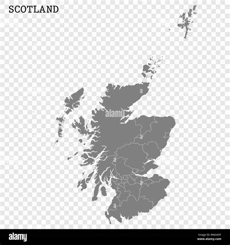 High quality map of Scotland with borders of the regions Stock Vector ...