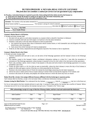 Fillable Online Duties Owed Form Fax Email Print Pdffiller