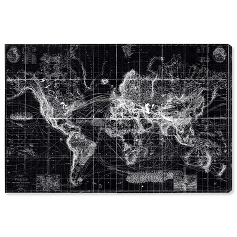 Art Remedy Maps And Flags Chart Of The World Map 1863, Industrial Black ...