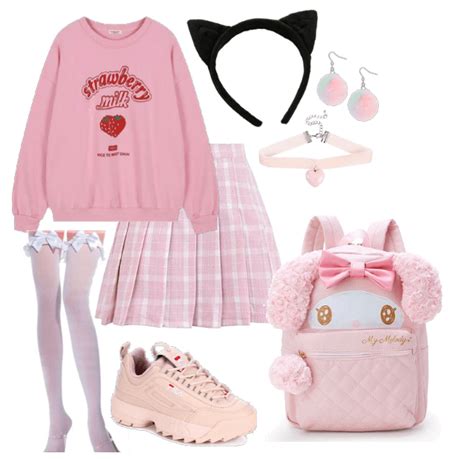 Kawaii Strawberry Milk Outfit Shoplook Kawaii Clothes Gamer Girl