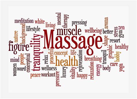 Word Cloud With Massage Concept Isolated On A White Background Stock