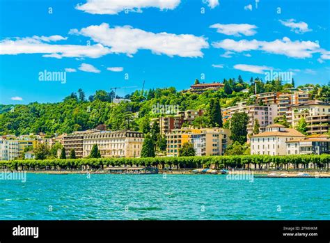 Old town of Lugano facing the Lugano lake in Switzerland Stock Photo - Alamy