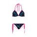Diagonal Blue Black Plaid Modern Style Custom Bikini Swimsuit ID D1615479