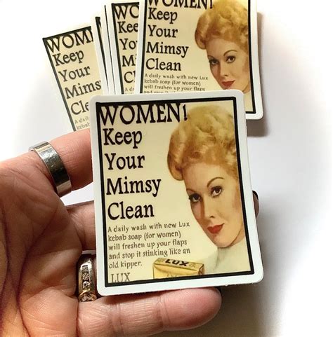 Vintage Female Soap Ad Inspired Sticker Keep Your Mimsy Clean Sticker