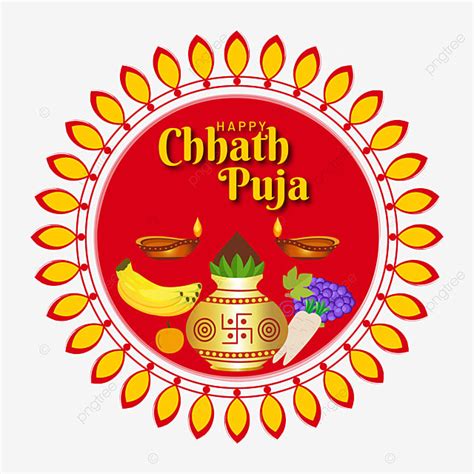 Chhath Puja Vector Design Images Fruit Ghot And Diya Illustration