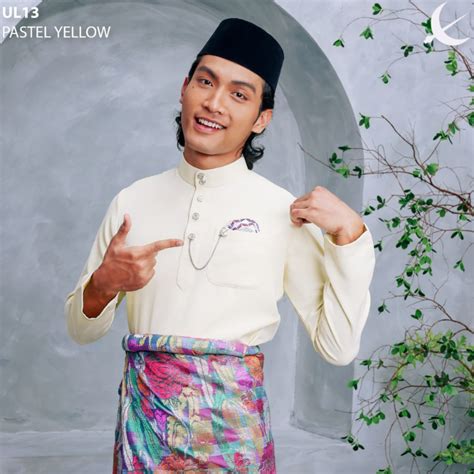 Baju Melayu Ultimate Pastel Yellow Elrah Exclusive Shopee Malaysia