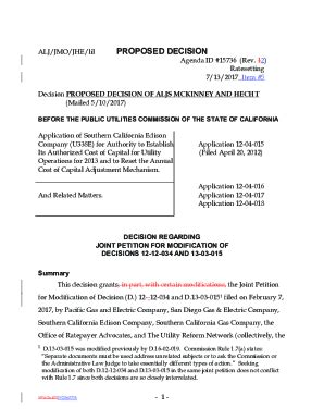 Fillable Online Docs Cpuc Ca ALJ JMO JMH Jt2 PROPOSED DECISION Agenda