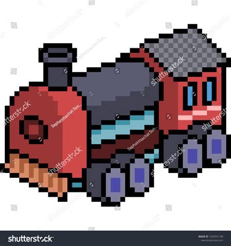 Vector Pixel Art Train Isolated Cartoon Stock Vector (Royalty Free ...