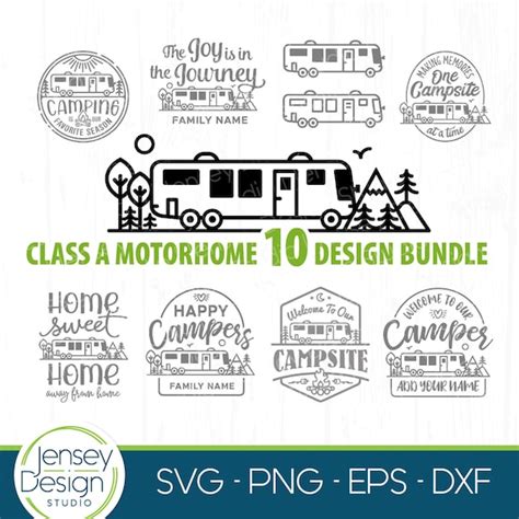 Class A Motorhome Rv Camping Svg Bundle Camper Cut Files Etsy