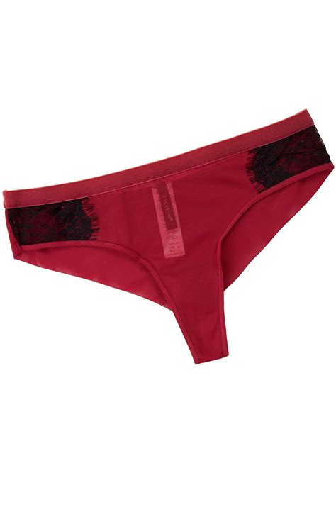 Трусы-стринги женские Indefini 6590680 красный купить оптом в HappyWear.ru