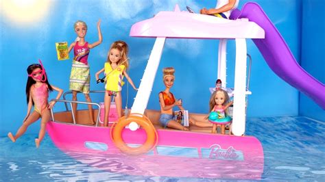 Mu Ecas Barbie Empacar Para Viaje En Bote Aventuras Con Sirenas Youtube