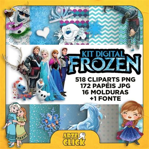 Kit Digital Frozen Loja ArteClick Elo7 Produtos Especiais