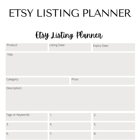 Etsy Listing Templates