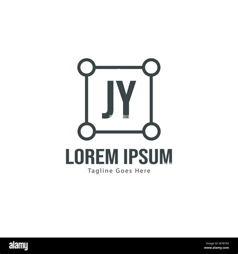 Initial JY Logo Template With Modern Frame Minimalist JY Letter Logo