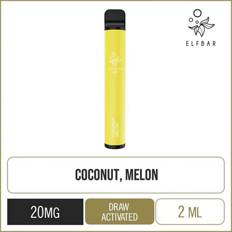 Buy Elf Bar 600 Coconut Melon Disposable Vapes 3 For £12