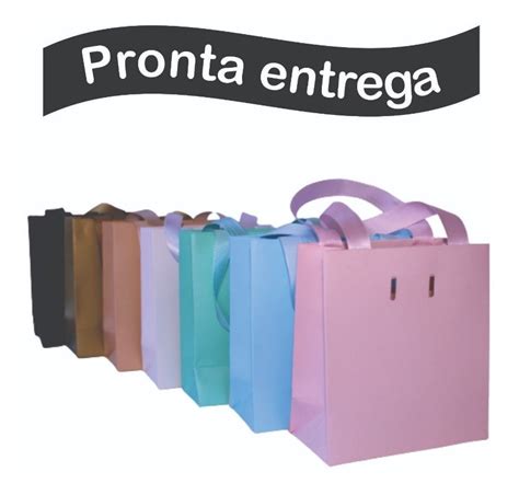 40 Sacolas De Papel 12x13x6 Alça De Cetim Lisa Sem Logo Parcelamento