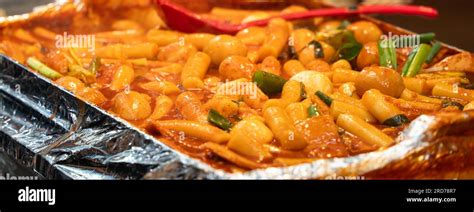 Delicious Korean Cuisine Tteokbokki Tasty Spicy Rice Cake With