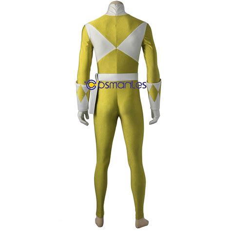 Yellow Ranger Cosplay Costume Mighty Morphin Power Rangers Artificial ...